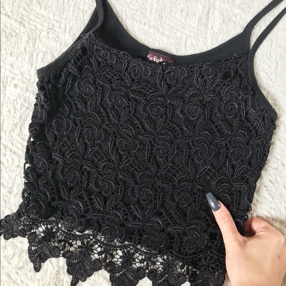 Tutu brand cropped lace tank